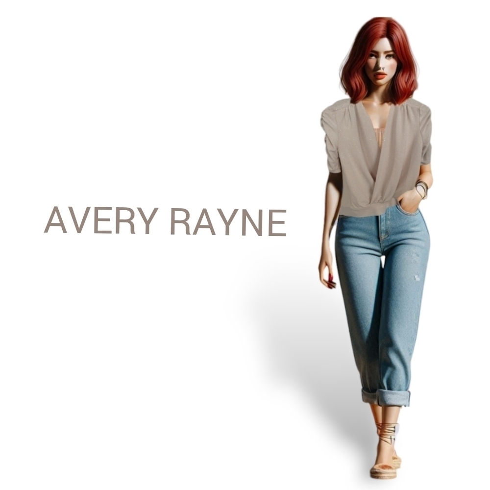 Avery Rayne Surplice Ruched Sleeve Top